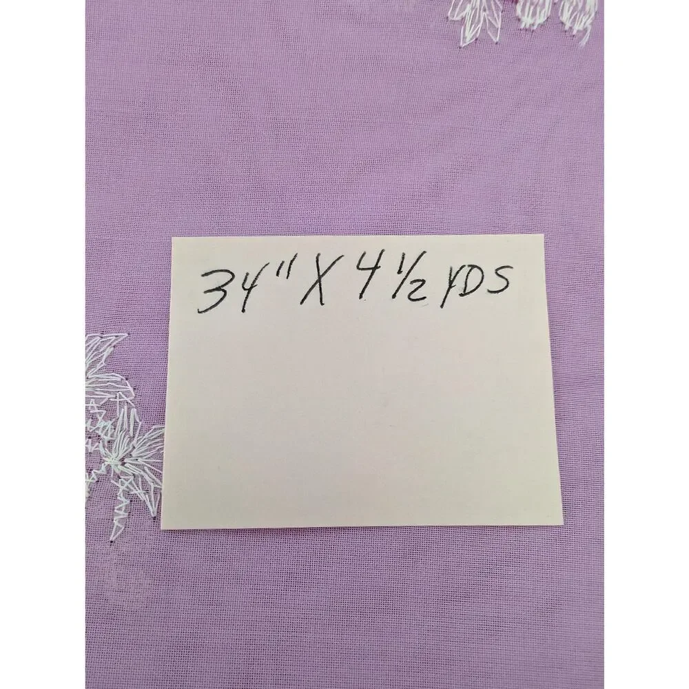 Purple Embroidered Grape Fabric Sheer Lavender Organza Material 34